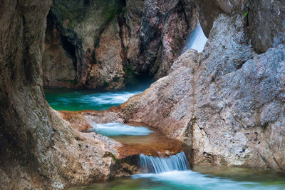 Scenic view of waterfall