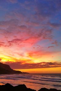 Scenic view of sea at sunset