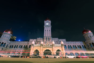 View of historical building at night