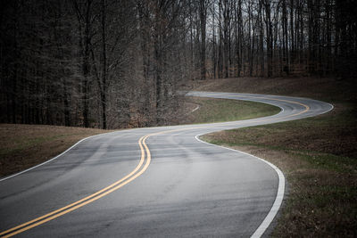 Low angle curved road