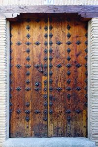 Closed door of old building