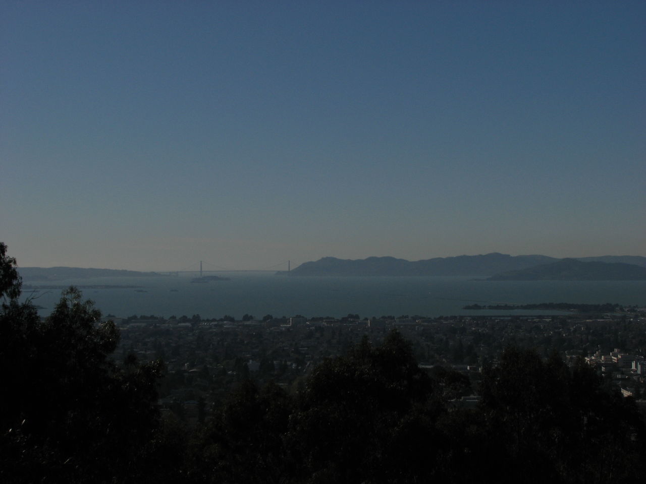 HIGH ANGLE VIEW OF CITYSCAPE AGAINST CLEAR BLUE SKY