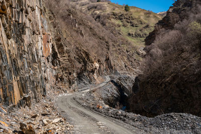 Panoramic view of road amidst mountains