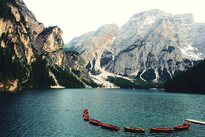Scenic view of lake and mountains