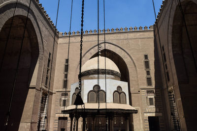 Court and dome of madrasa and mosque of sultan hassan, cairo, egypt