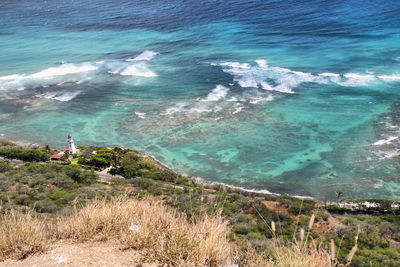 High angle view of sea shore