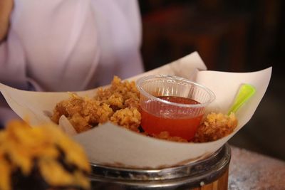 Close-up of food on table at restaurant