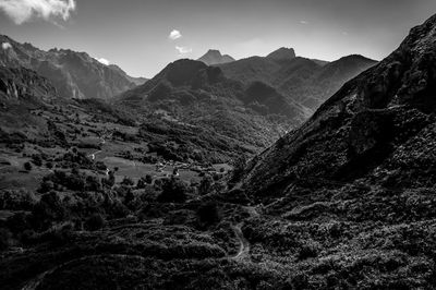 Scenic view of mountains against sky