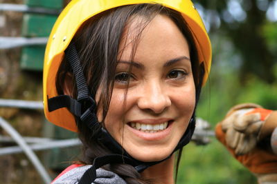 Close-up portrait of smiling woman