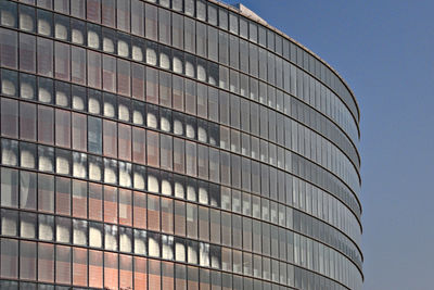 Low angle view of modern building against sky