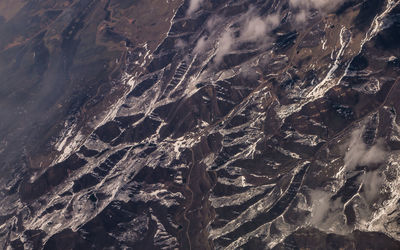 High angle view of mountain range