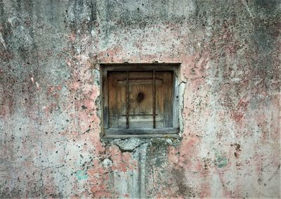 Closed door of old building