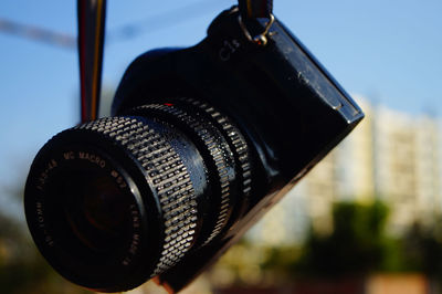 Close-up of camera