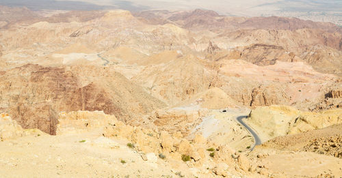 Aerial view of arid landscape