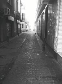 Narrow alley along buildings