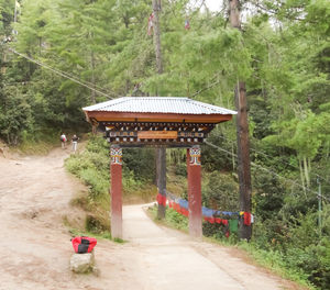 View of built structure against trees