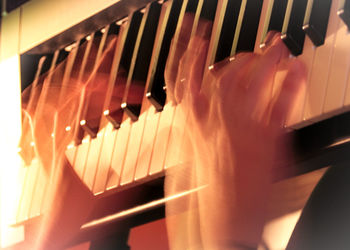 Close-up of piano keys