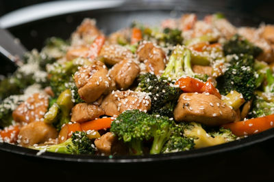 Close-up of meal served in plate