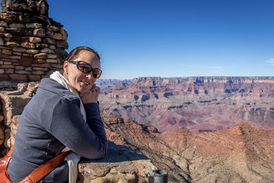 Side view of woman at grand canyon national park