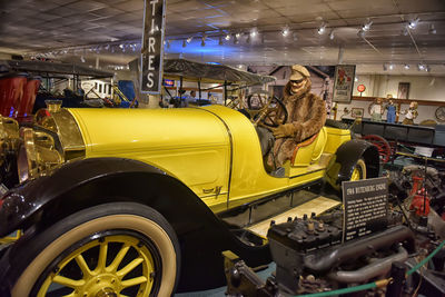 Panoramic view of yellow machine in store