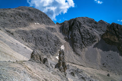 Passo principe lunar landscape in catinaccio dolomite, trentino, italy