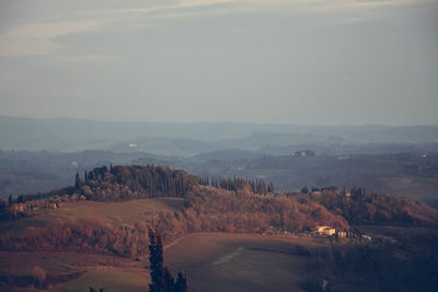 High angle view of landscape against sky