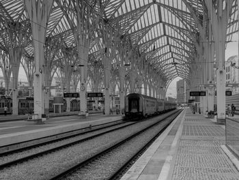Train at railroad station platform