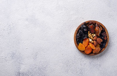 Directly above shot of breakfast served in bowl