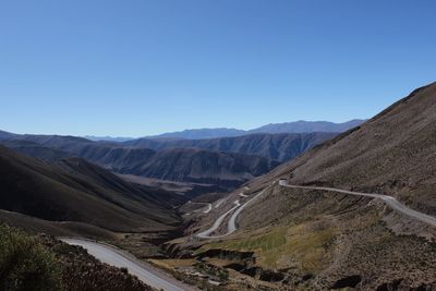 Scenic view of mountains against clear sky