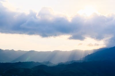 Low angle view of mountains against sky