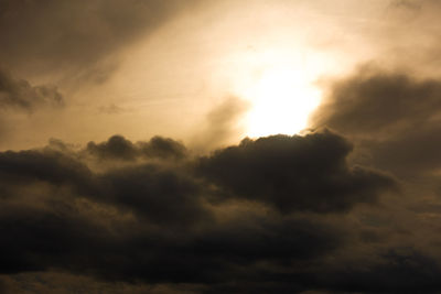 Low angle view of dramatic sky during sunset