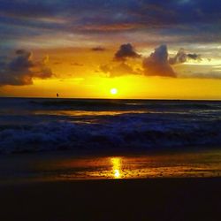 Scenic view of sea at sunset