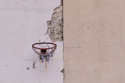 View of basketball hoop against wall