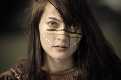 Close-up portrait of a beautiful young woman