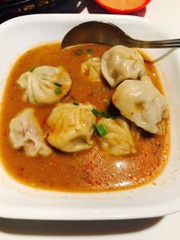 Close-up of served food in bowl