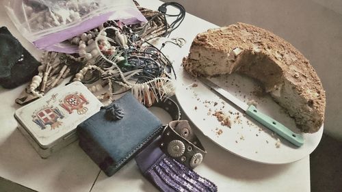 Close-up of food on table