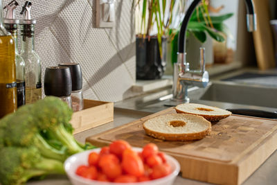 Close-up of food on table