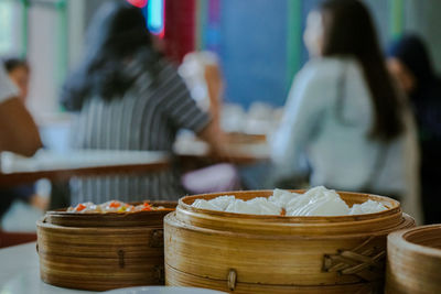 Close-up of food on table