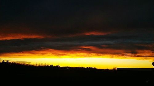 Scenic view of dramatic sky during sunset