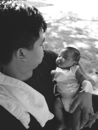 Father and son share special moment outdoors