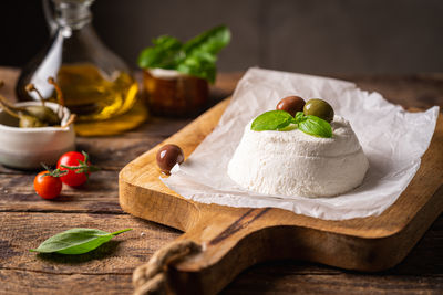 Close-up of food on table