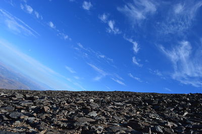 Scenic view of landscape against blue sky