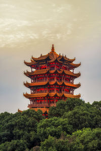 Low angle view of traditional building against sky