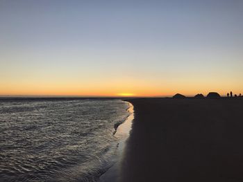 Scenic view of sea during sunset