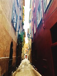 Narrow alley amidst buildings in city