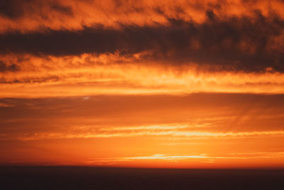 Scenic view of dramatic sky during sunset