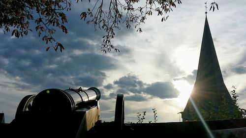 Low angle view of built structure against sky