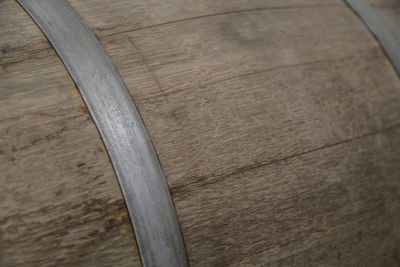 High angle view of wooden table