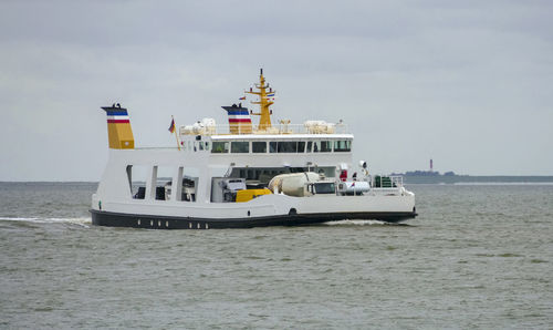 Ferry near pellworm, a island in north frisia, germany