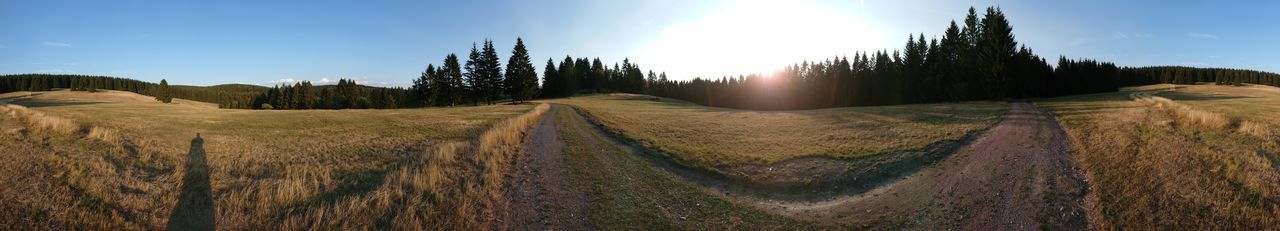 Panoramic shot of land against sky